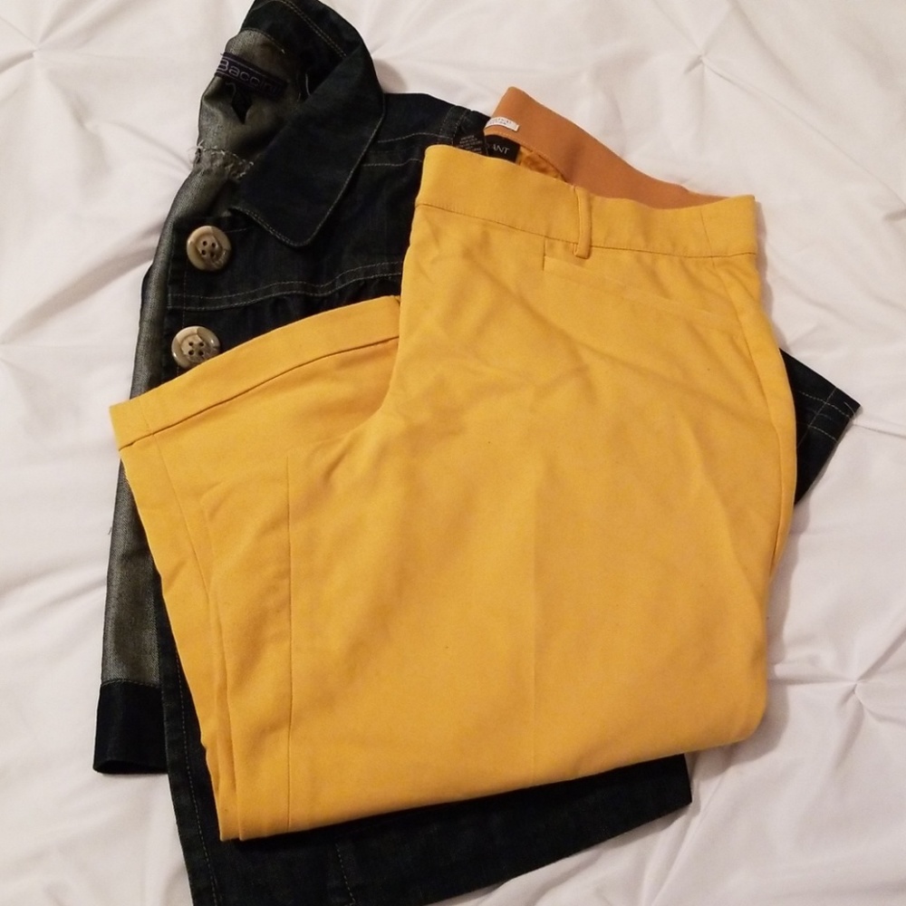 Gold/Yellow Lane Bryant Modernist Ankle Pants